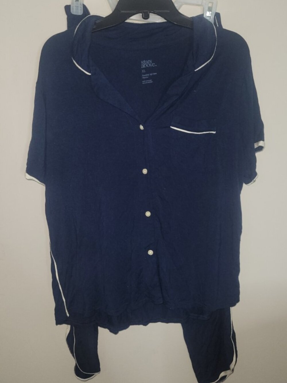 Stars Above Pajama Set XL Navy Blue